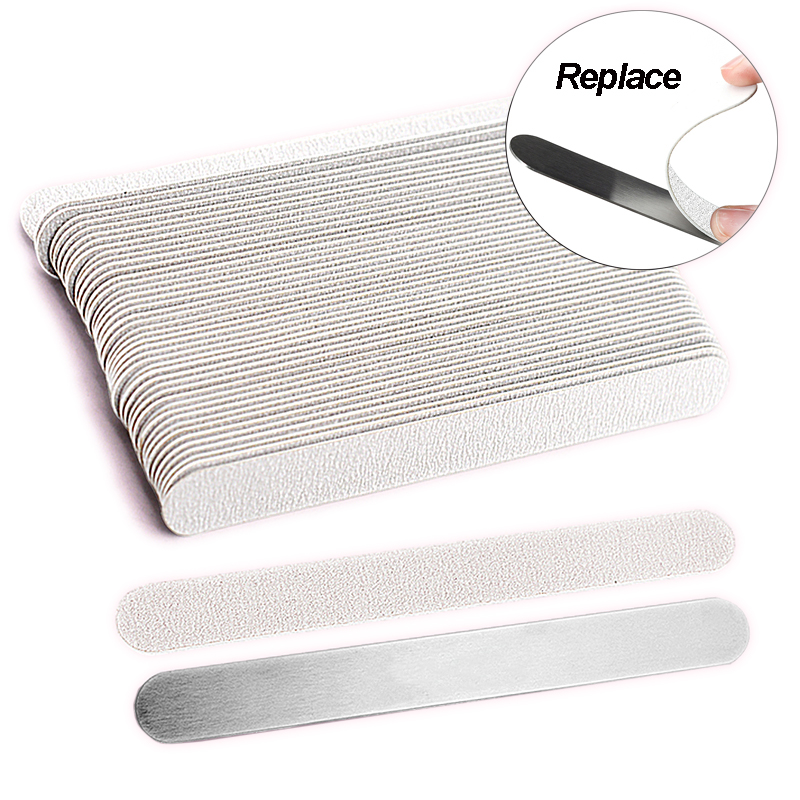 Nail File Titanium - Tampons amovibles gris avec poignée en