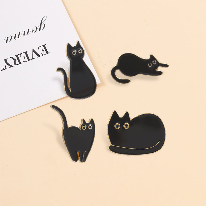 Broches en émail chat noir aux - Edc Everyday Carry Knives avis et prix