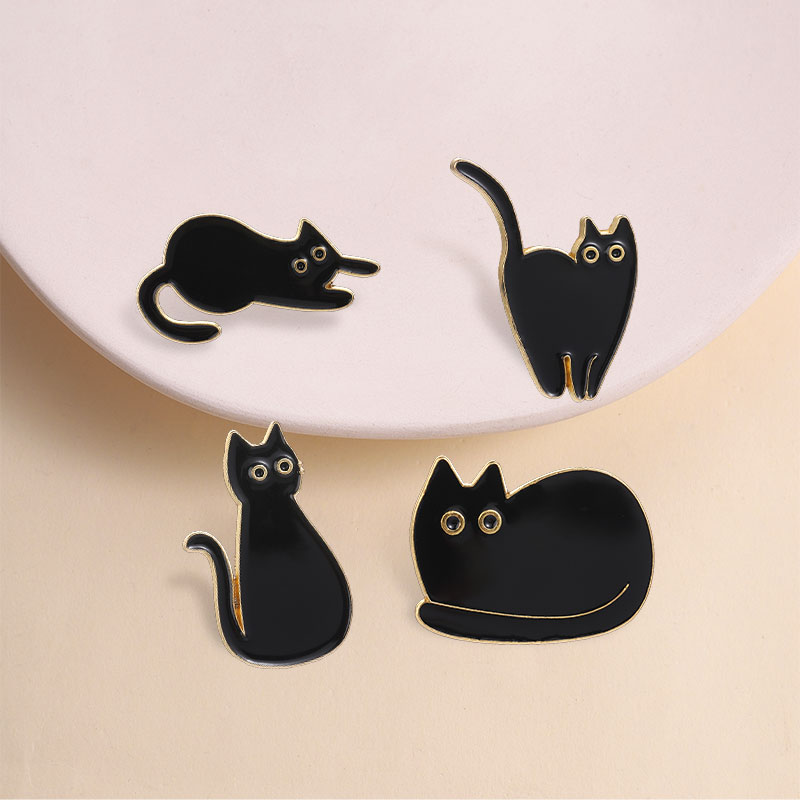 Broches en émail chat noir aux - Edc Everyday Carry Knives avis et prix