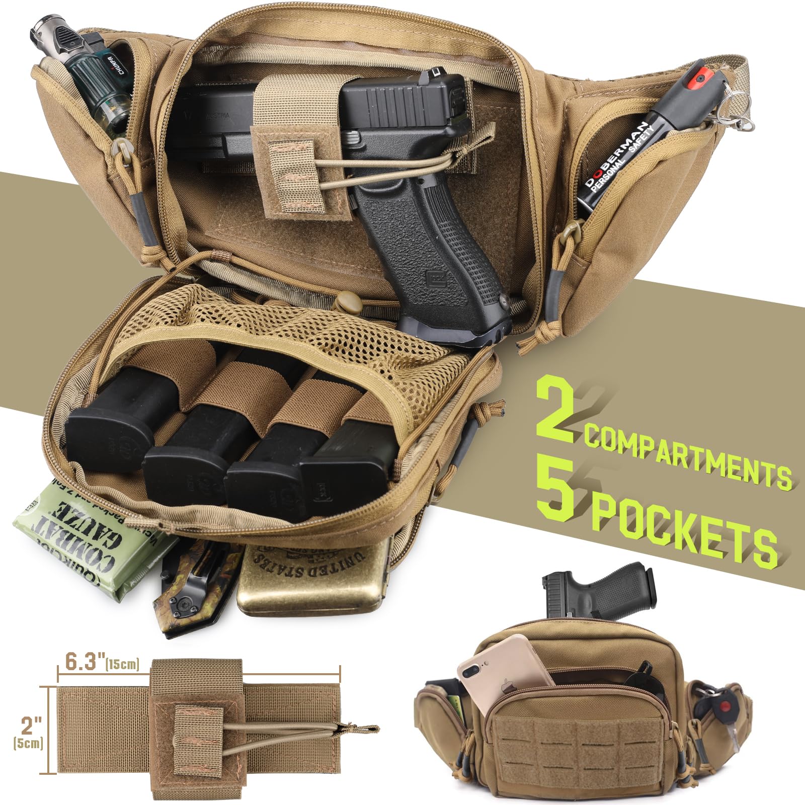 Sac banane tactique pour port  - Edc Concealed Carry Holster avis et prix