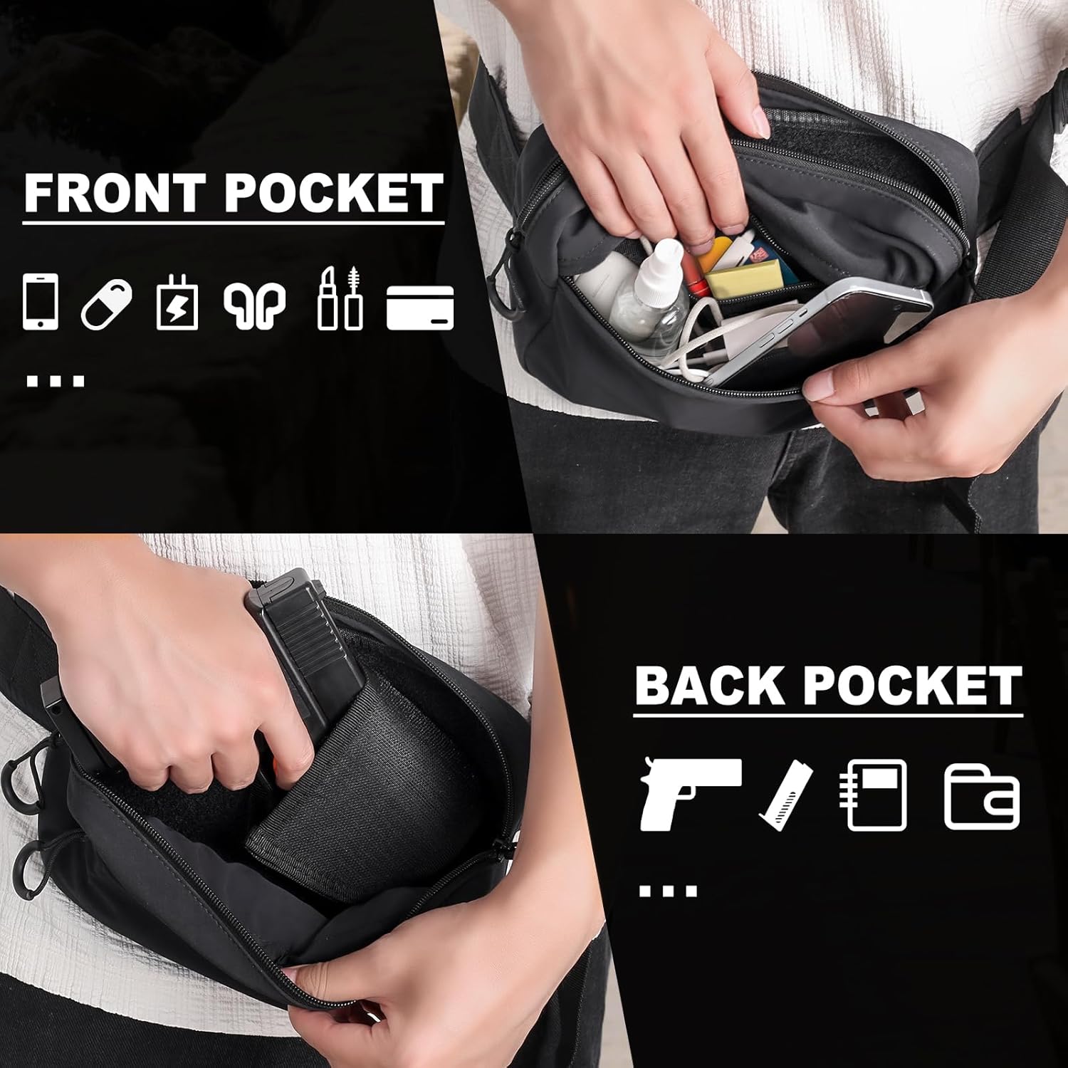 Sac banane tactique avec étui, - Edc Concealed Carry Holster avis et prix